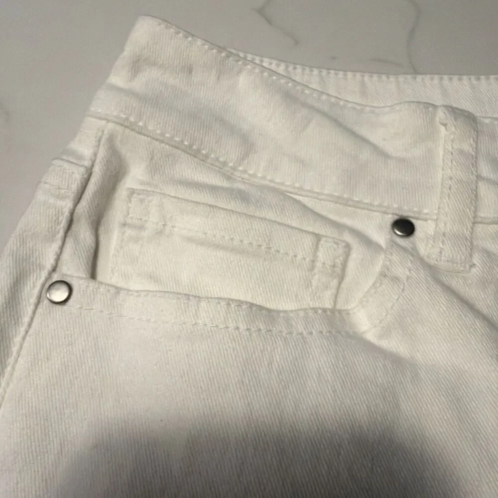 TGLA Youth Denim Cuffed White Jean Shorts Size Youth 14